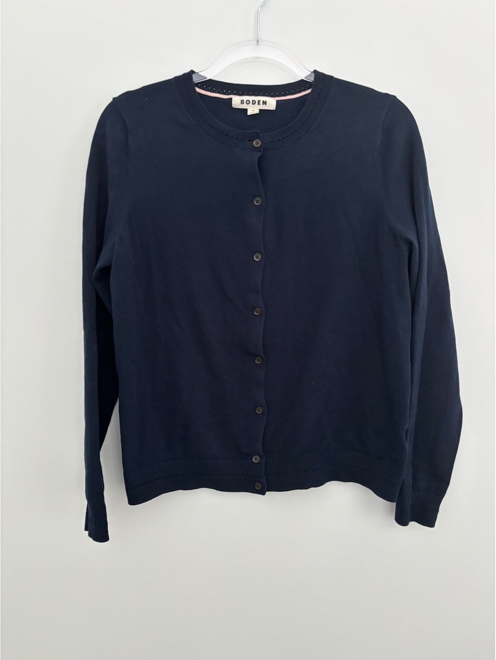 Boden navy cardigan size M